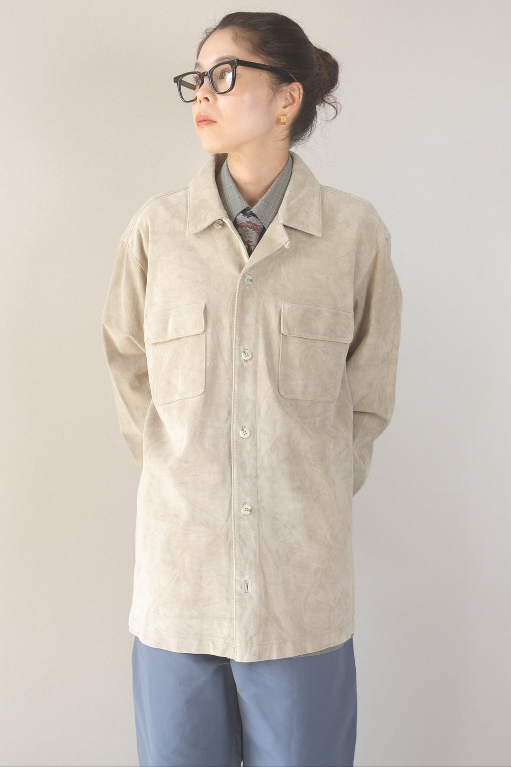 [WOODWARD] Suede Genuine Leather Shirts L/S [USED]