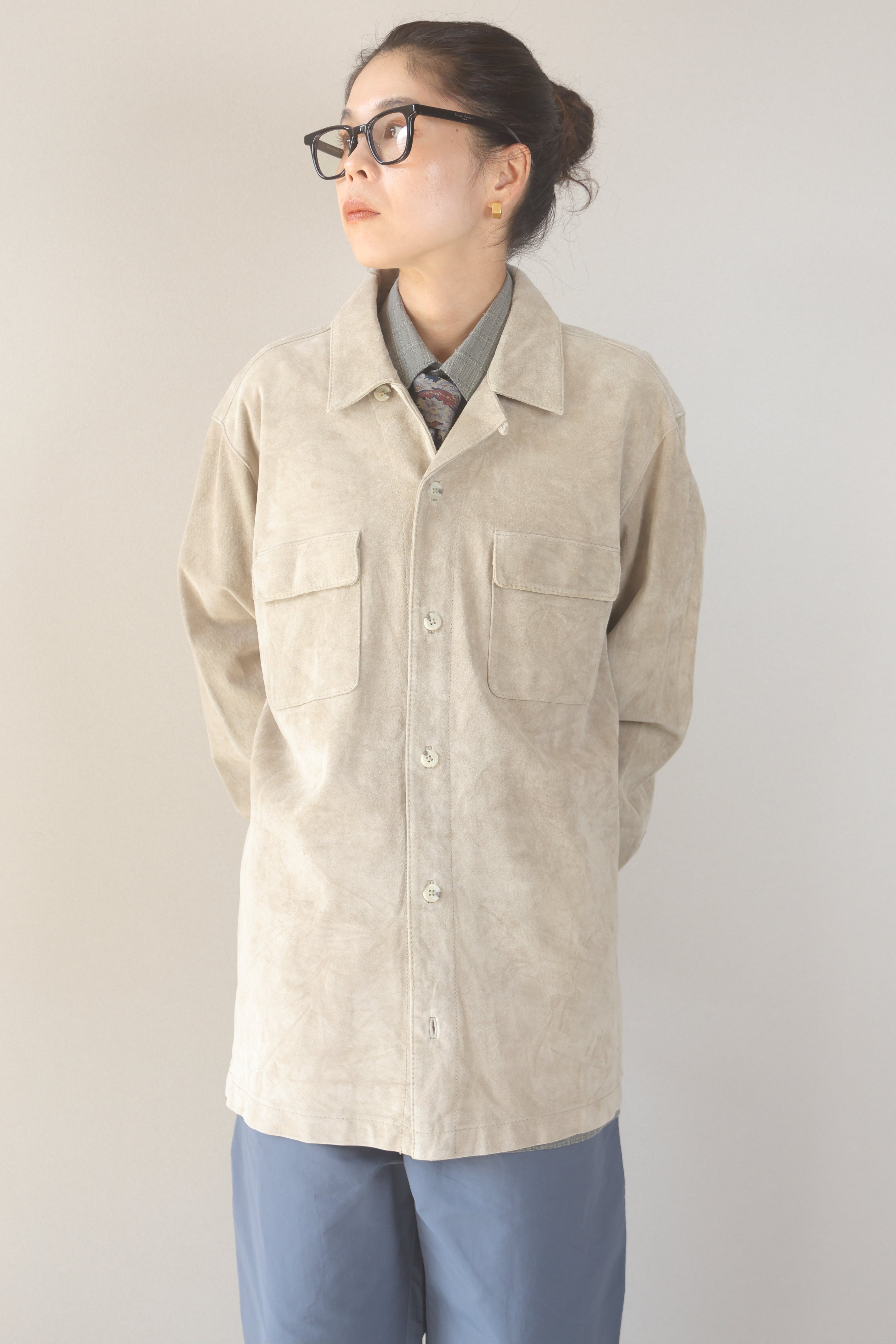 [WOODWARD] Suede Genuine Leather Shirts L/S [USED]