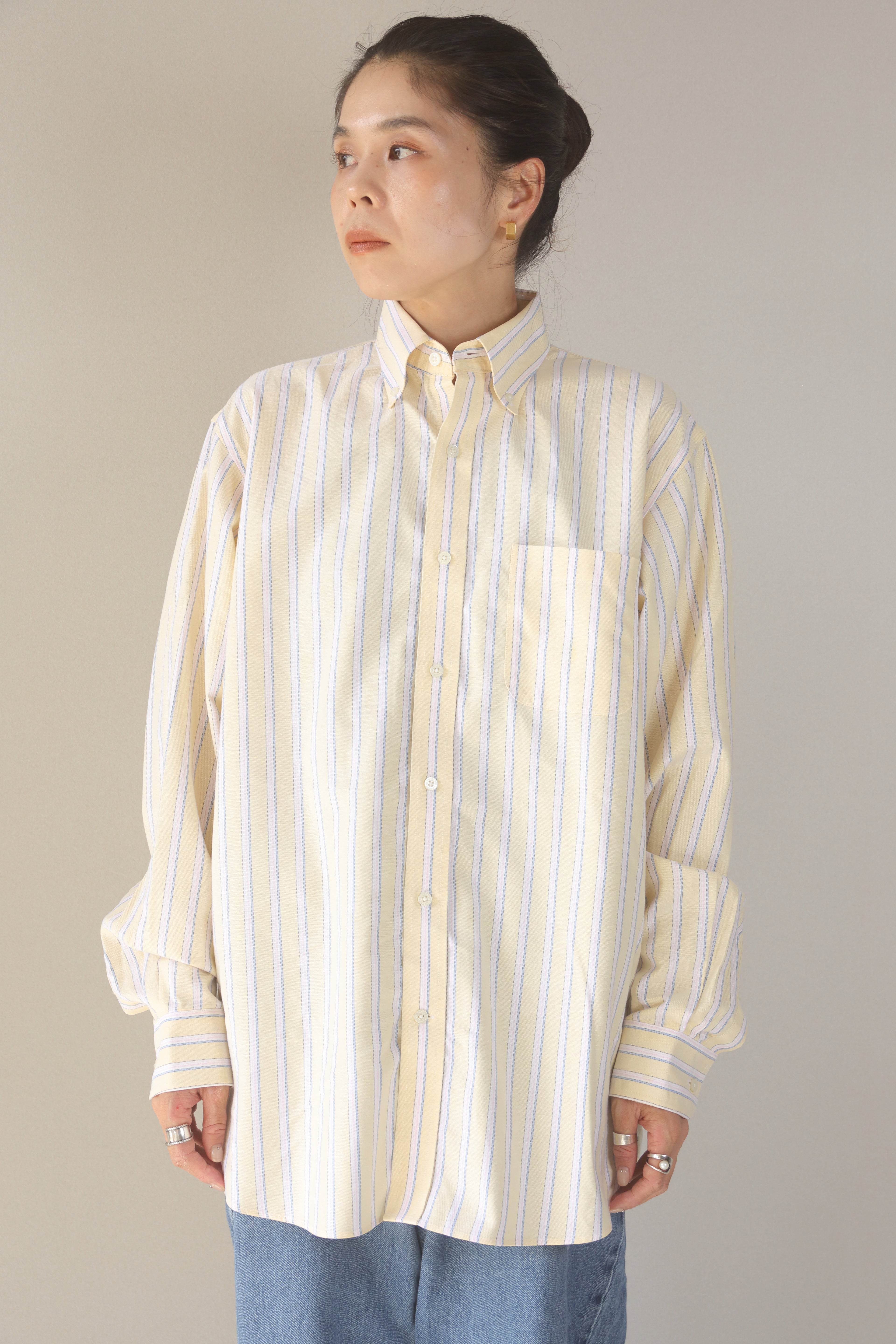 [LANDS' END] Multi Color Stripe Shirts L/S [USED]