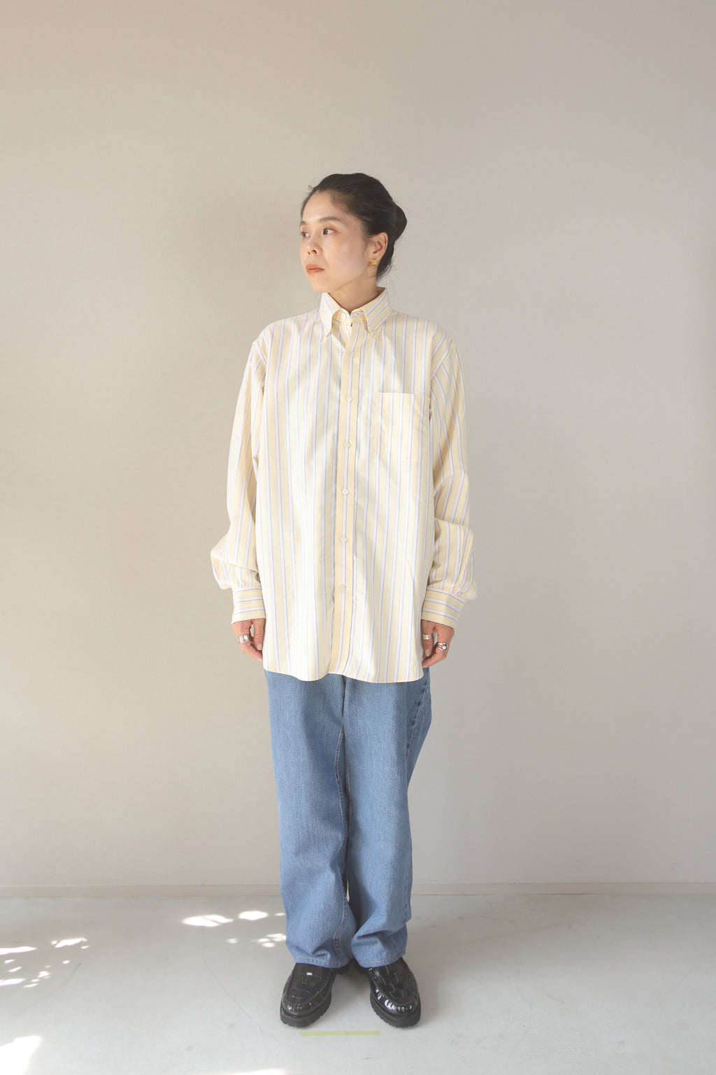 [LANDS' END] Multi Color Stripe Shirts L/S [USED]