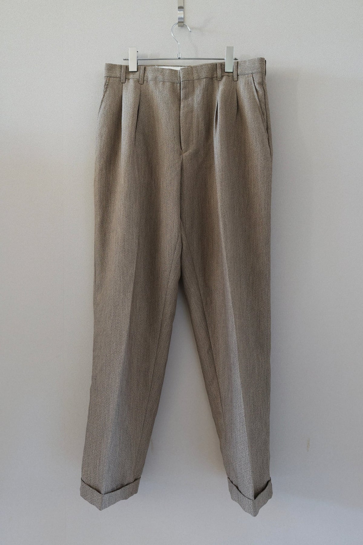 2 Tuck Polyester Slacks [USED]（3枚目）
