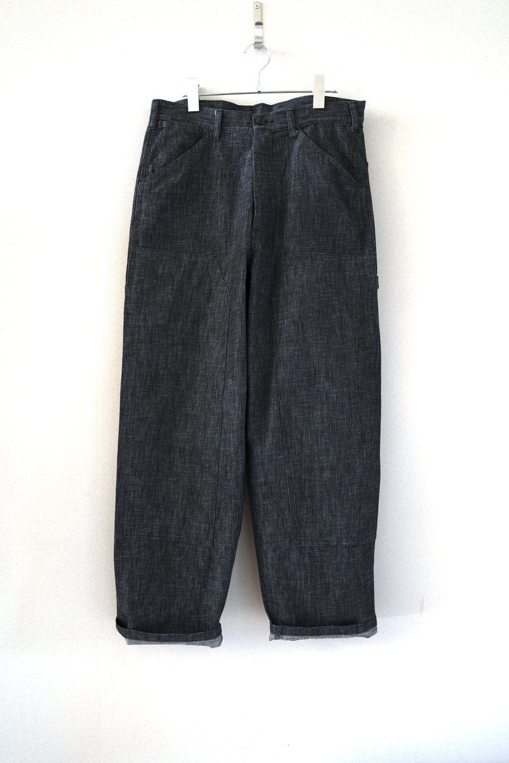 [SOWBOW] DOUBLE KNEE PAINTER PANTS DEAD STOCK 9oz DENIM -BLACK-（1枚目）