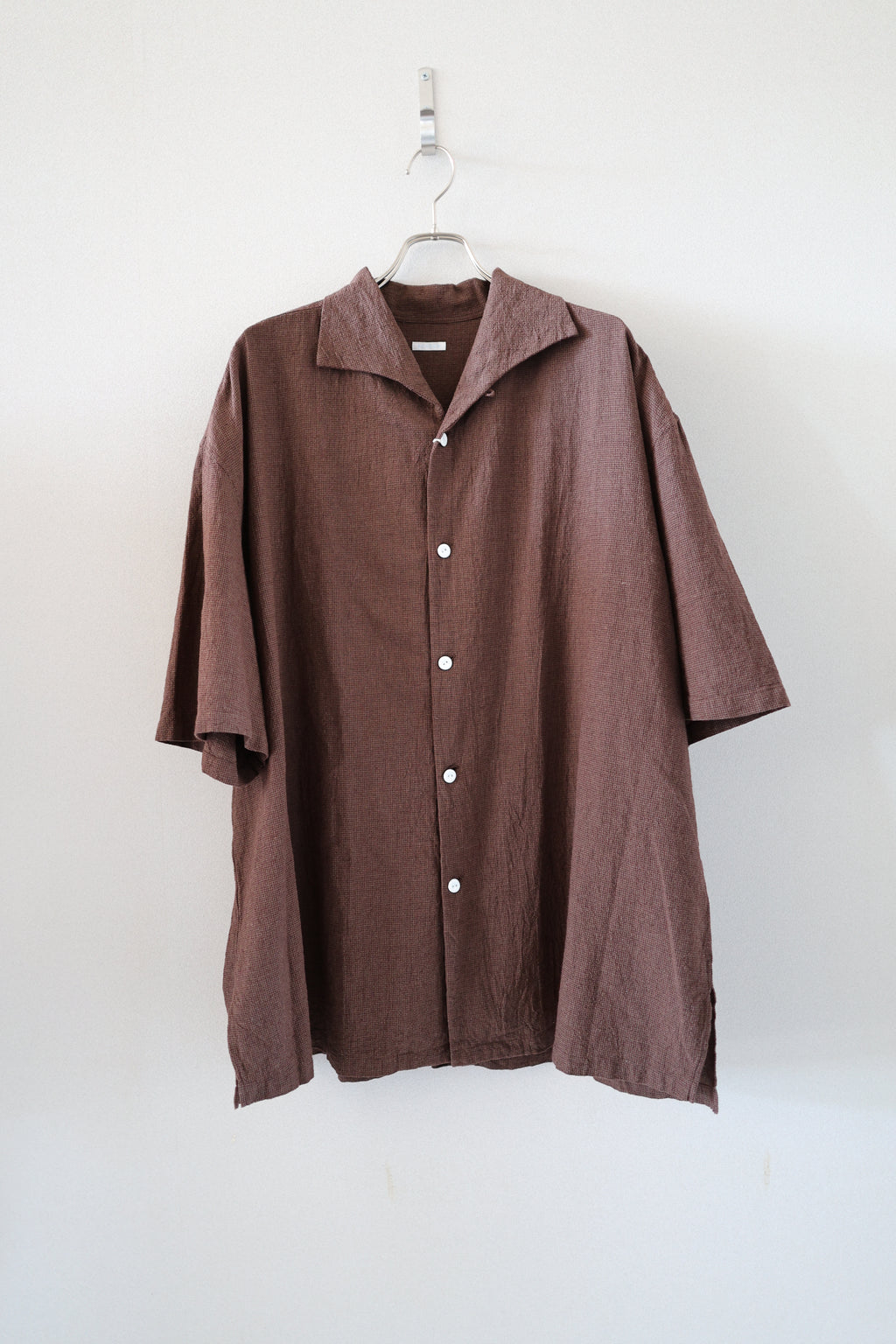 [SOWBOW]ONEPIECE COLLAR S/S -BROWN-