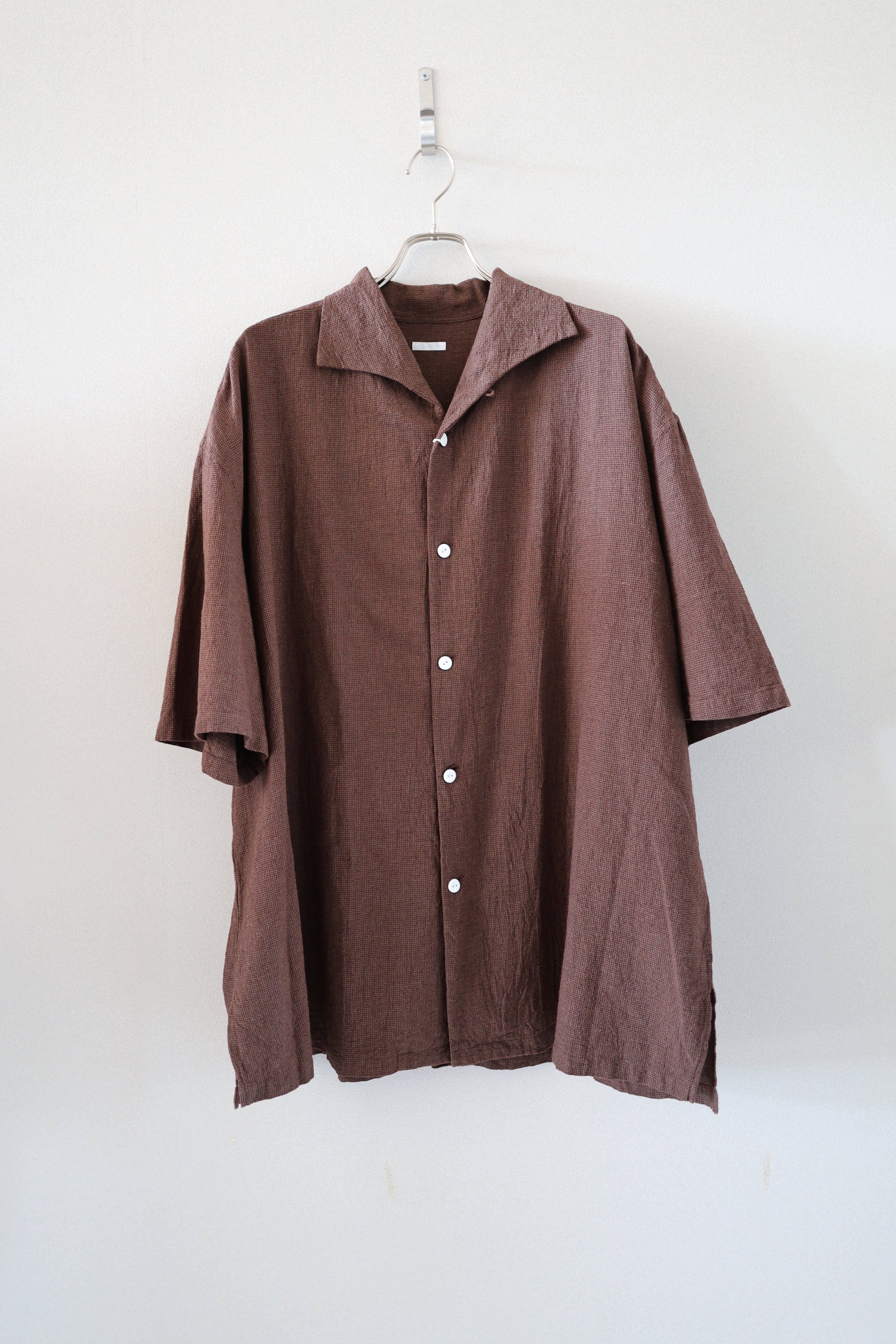 [SOWBOW]ONEPIECE COLLAR S/S -BROWN-