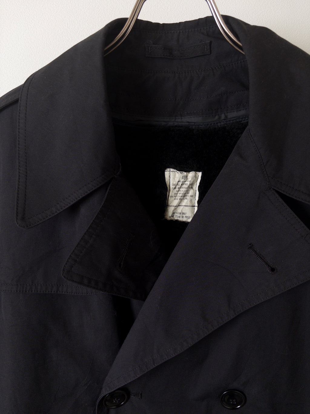 [U.S. NAVY] Black Trench Coat [USED]