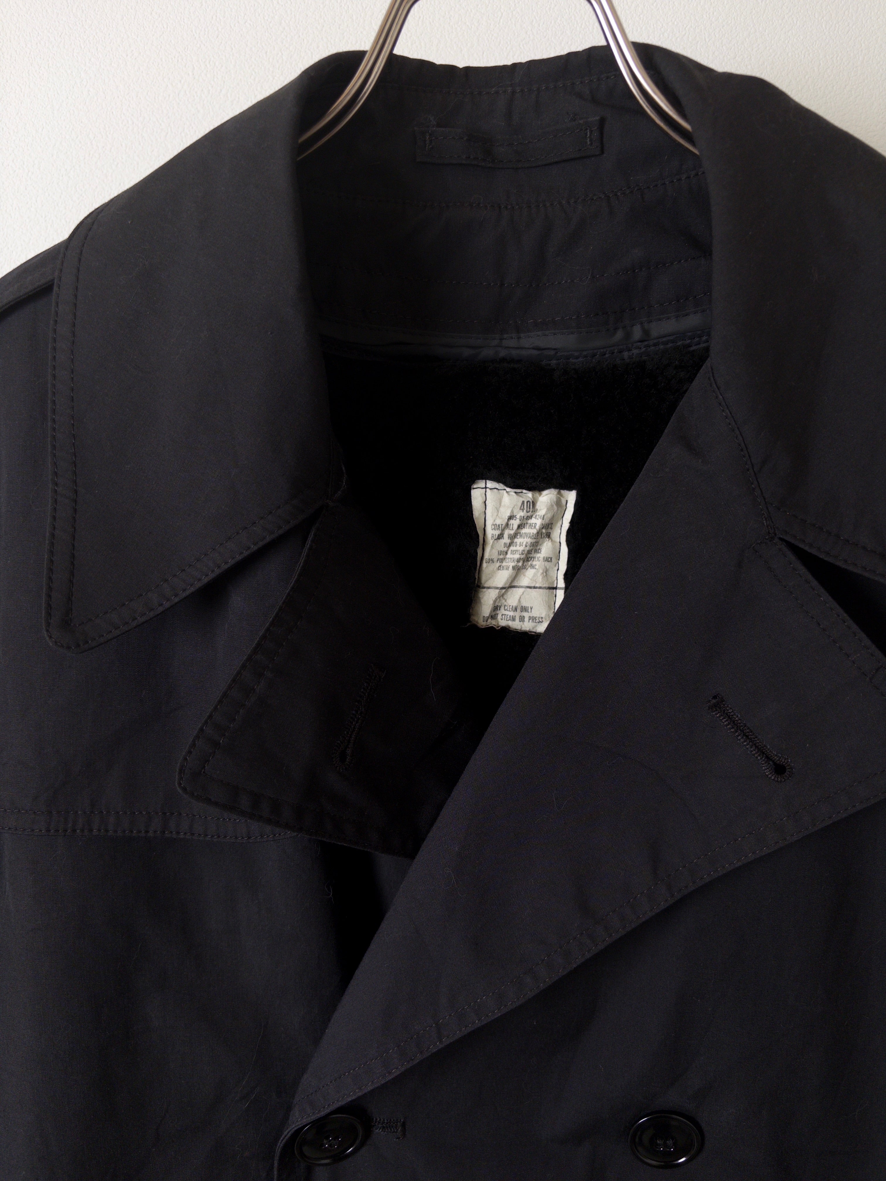 [U.S. NAVY] Black Trench Coat [USED]