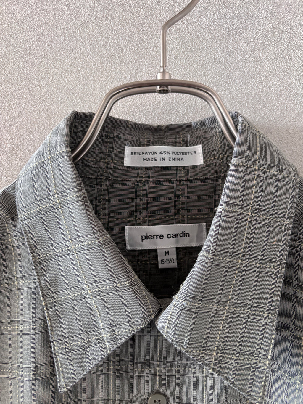 [pierre cardin] Rayon Check Shirts L/S [USED]