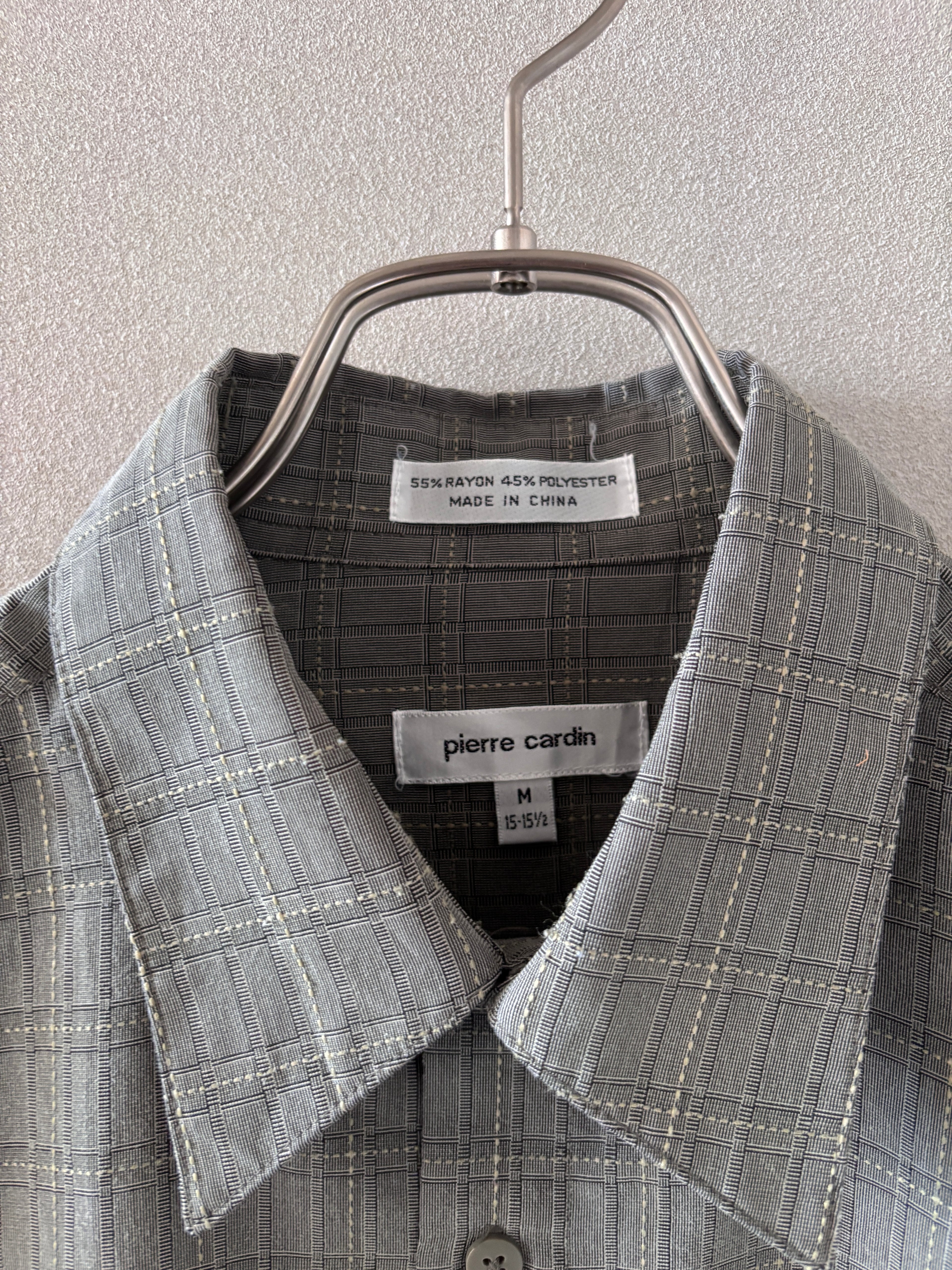 [pierre cardin] Rayon Check Shirts L/S [USED]
