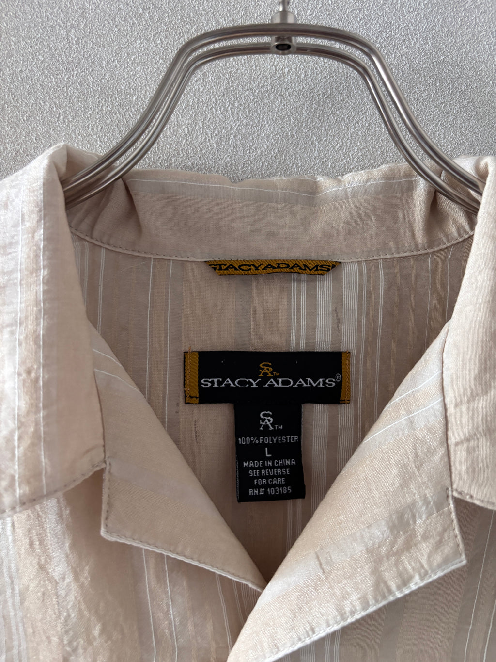 [STACY ADAMS] See-through Open Collar Shirts S/S [USED]