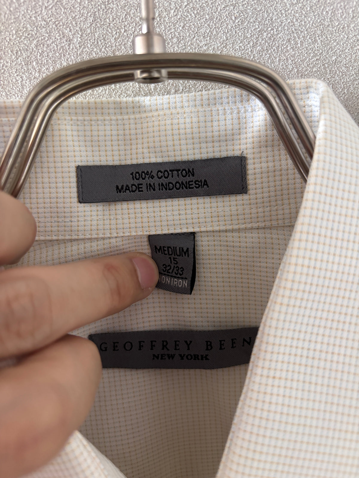 [GEOFFRY BEENE] Pin Graph Check Shirts L/S [USED]