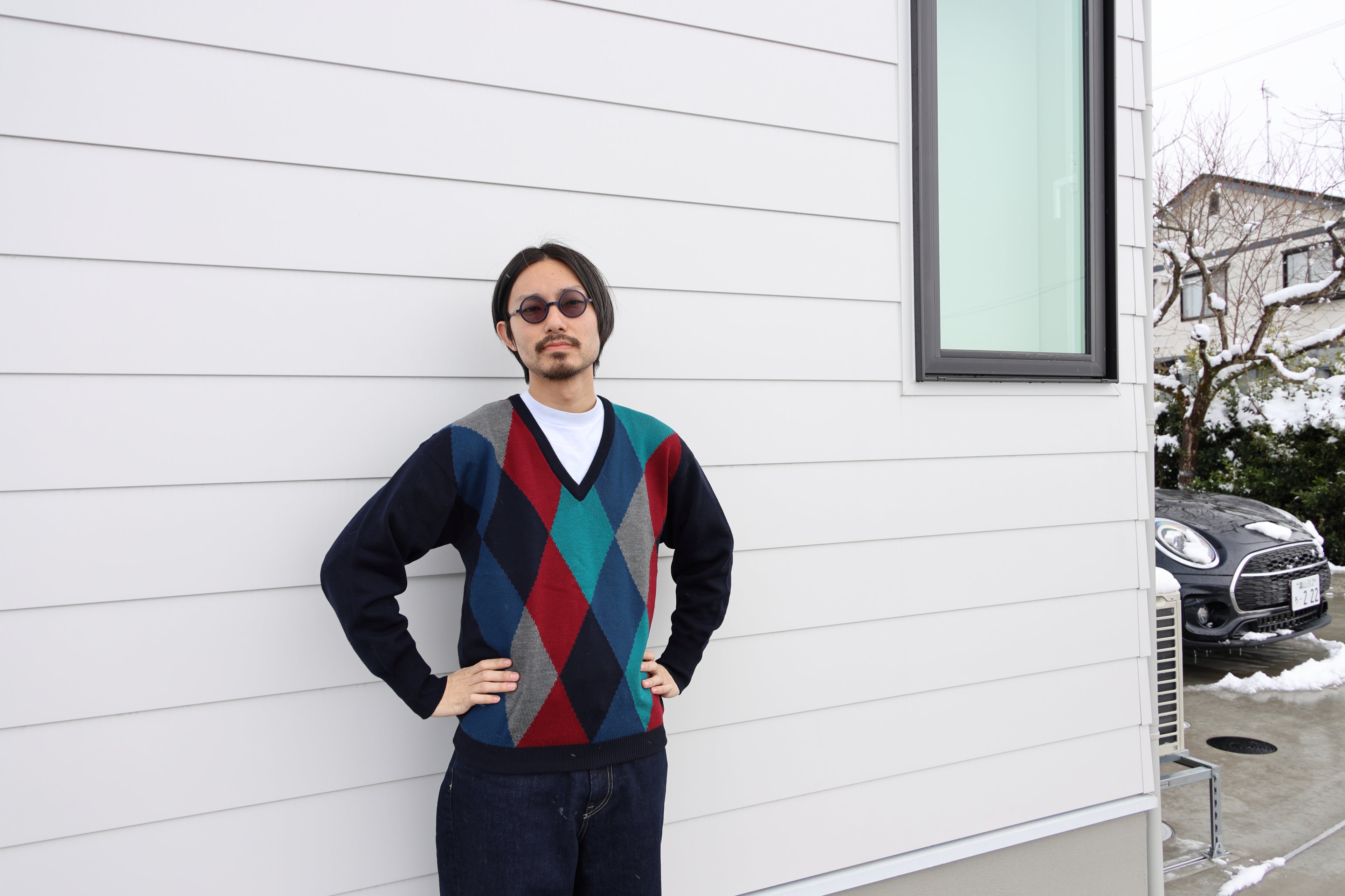 [dunhill]Argyle Check Sweater[USED: