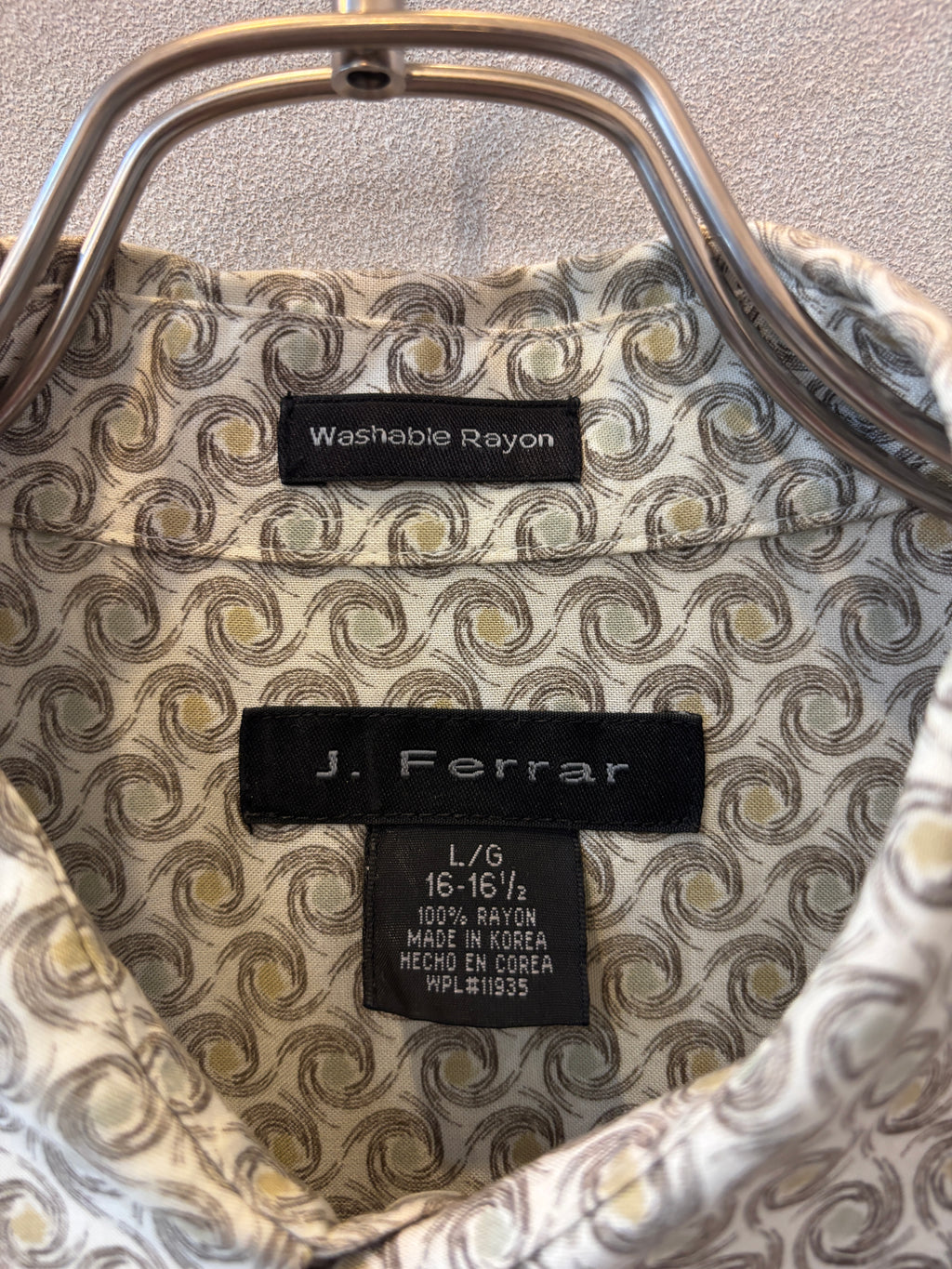 [J. Ferrar] Designed Pattern Rayon Shirts S/S [USED]