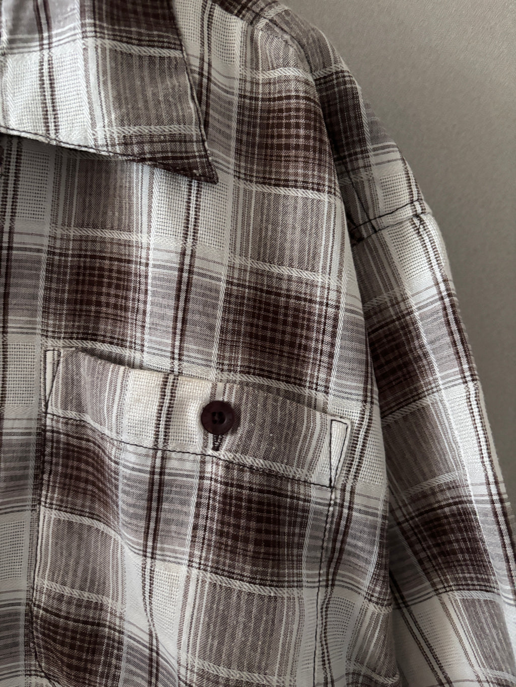 Open Collar Check Shirts S/S [USED]