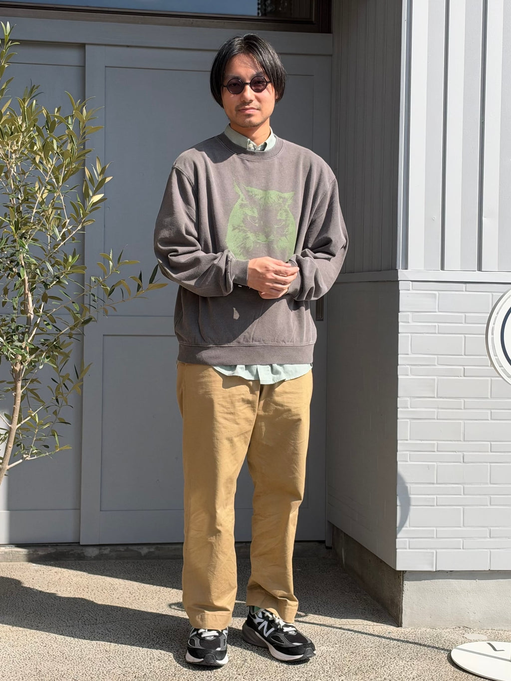 [85-Store] 8.8oz 媚びないスヌースウェット"allin Edition" [GRAY/OLIVE]（1枚目）