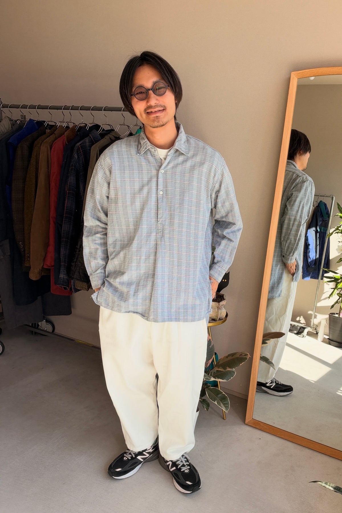 Grandpa Check Shirts L/S #4 [USED]
