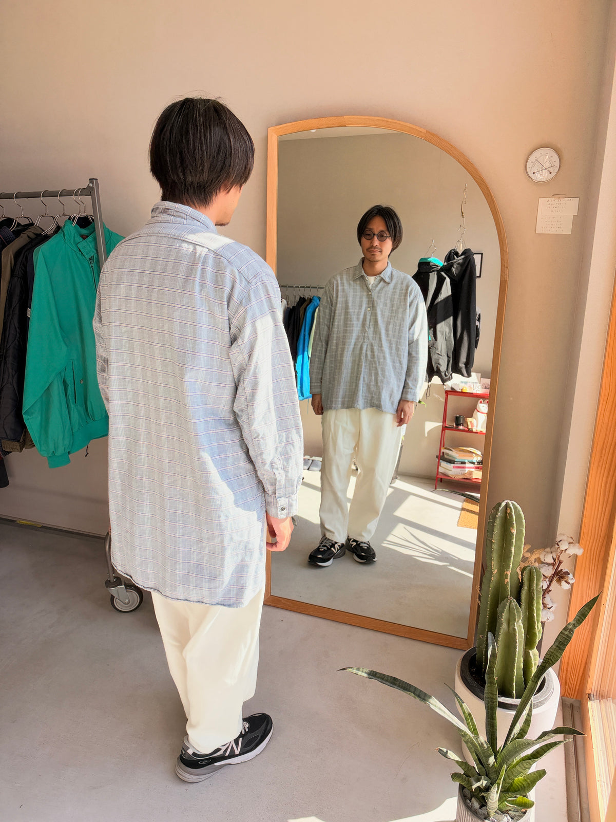 Grandpa Check Shirts L/S #4 [USED]