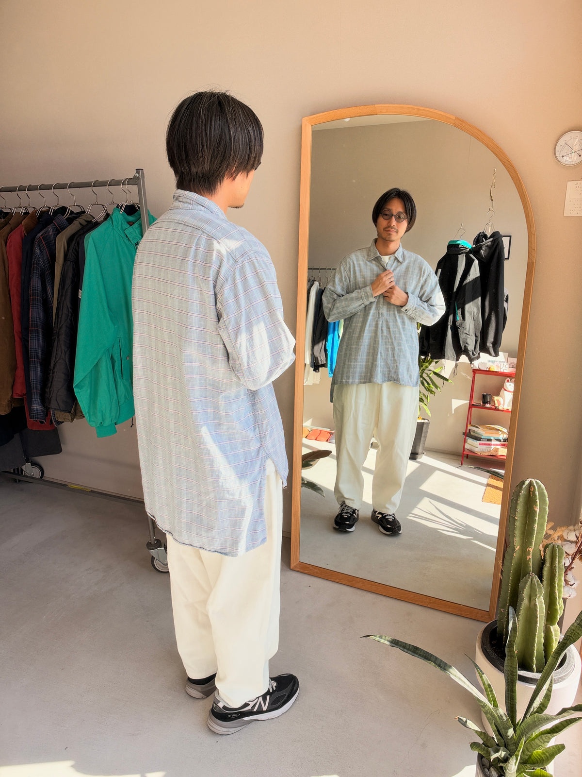 Grandpa Check Shirts L/S #4 [USED]