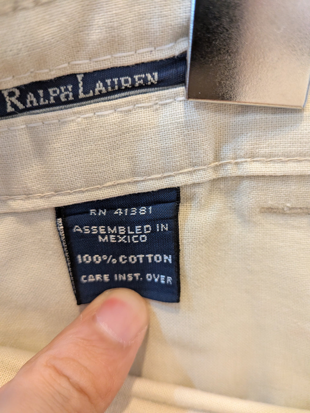 [Ralph Lauren] 2 Tuck Chino Trousers 36/32 [USED]