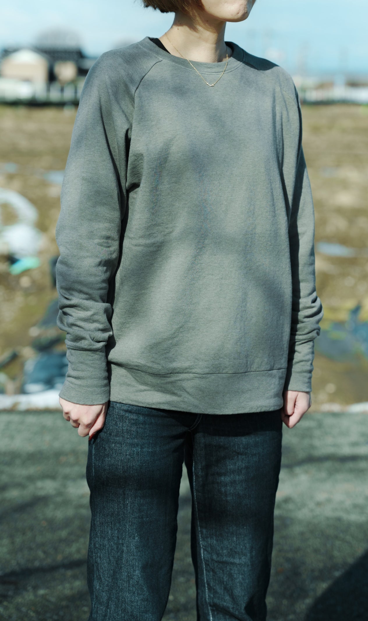 [River] Crew Neck "天使のグレー"