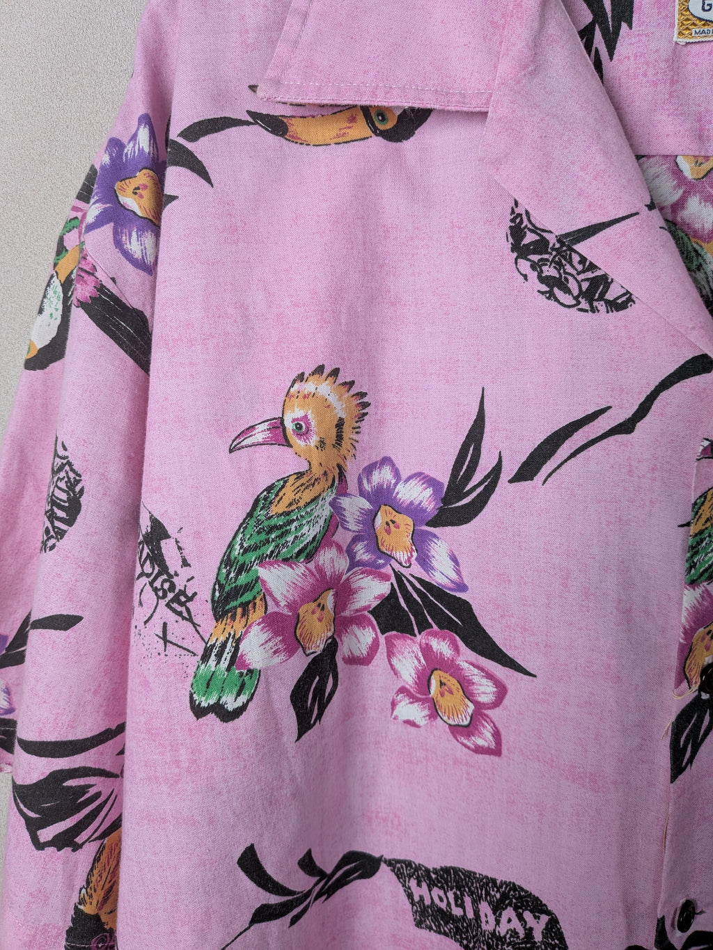 [GENTLY] Pink Aloha Shirts S/S [USED]