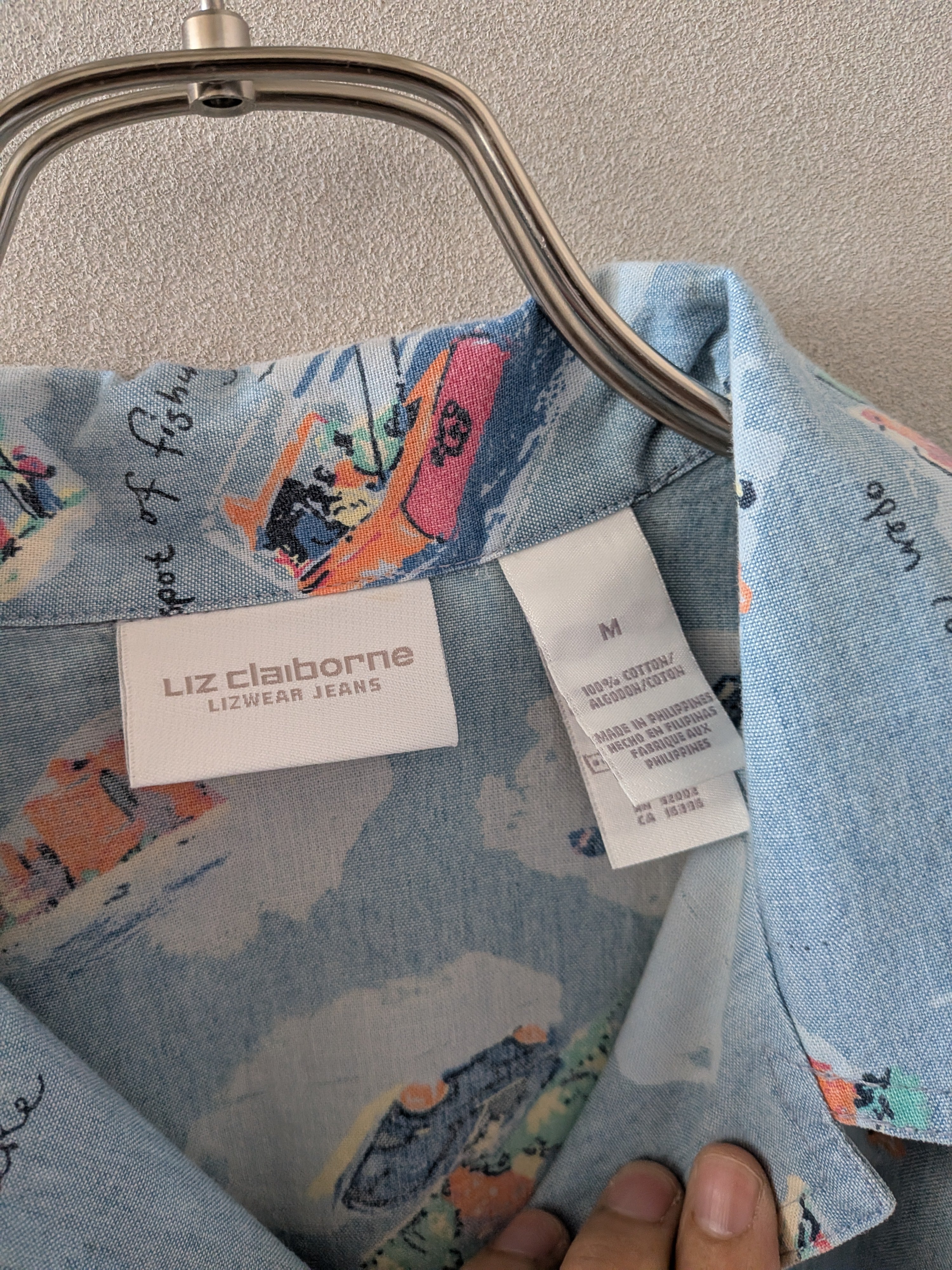 [Liz Claiborne] Sushi !? Car Patterned Shirts S/S [USED]