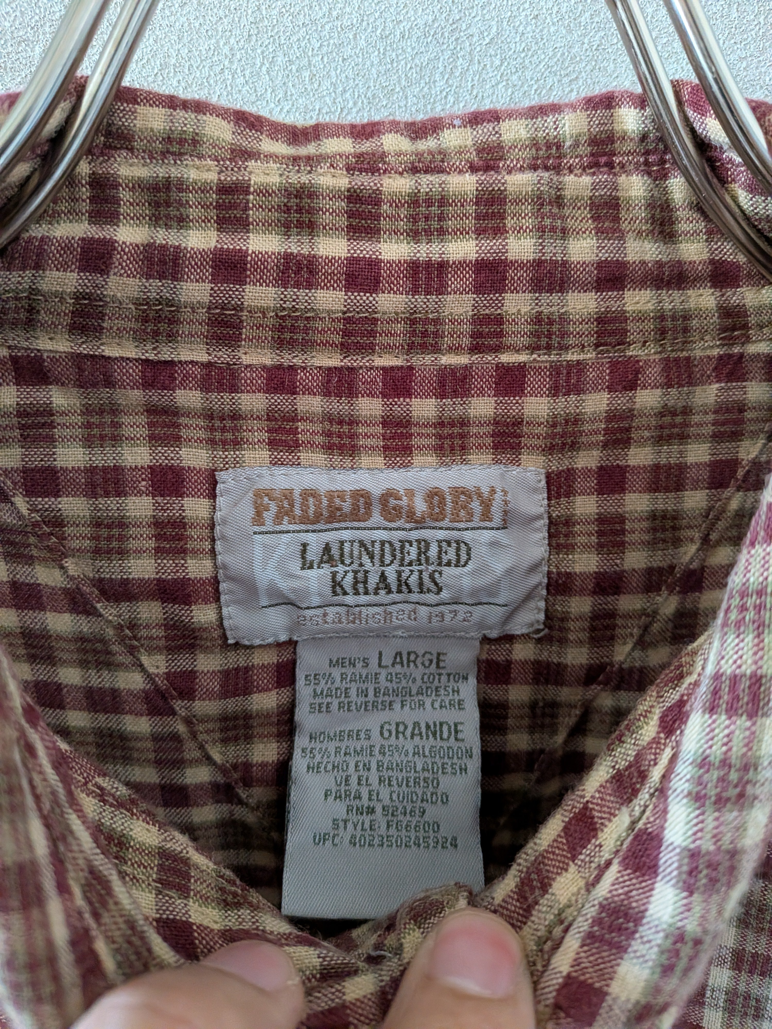 Cotton Linen Check Shirts L/S [USED]