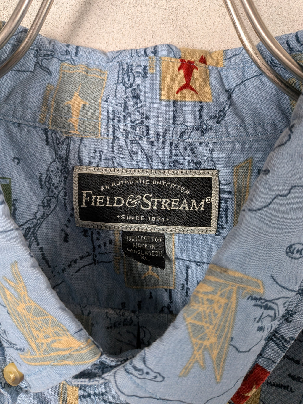 [Field & Stream] Fish Pattern Shirts S/S [USED]