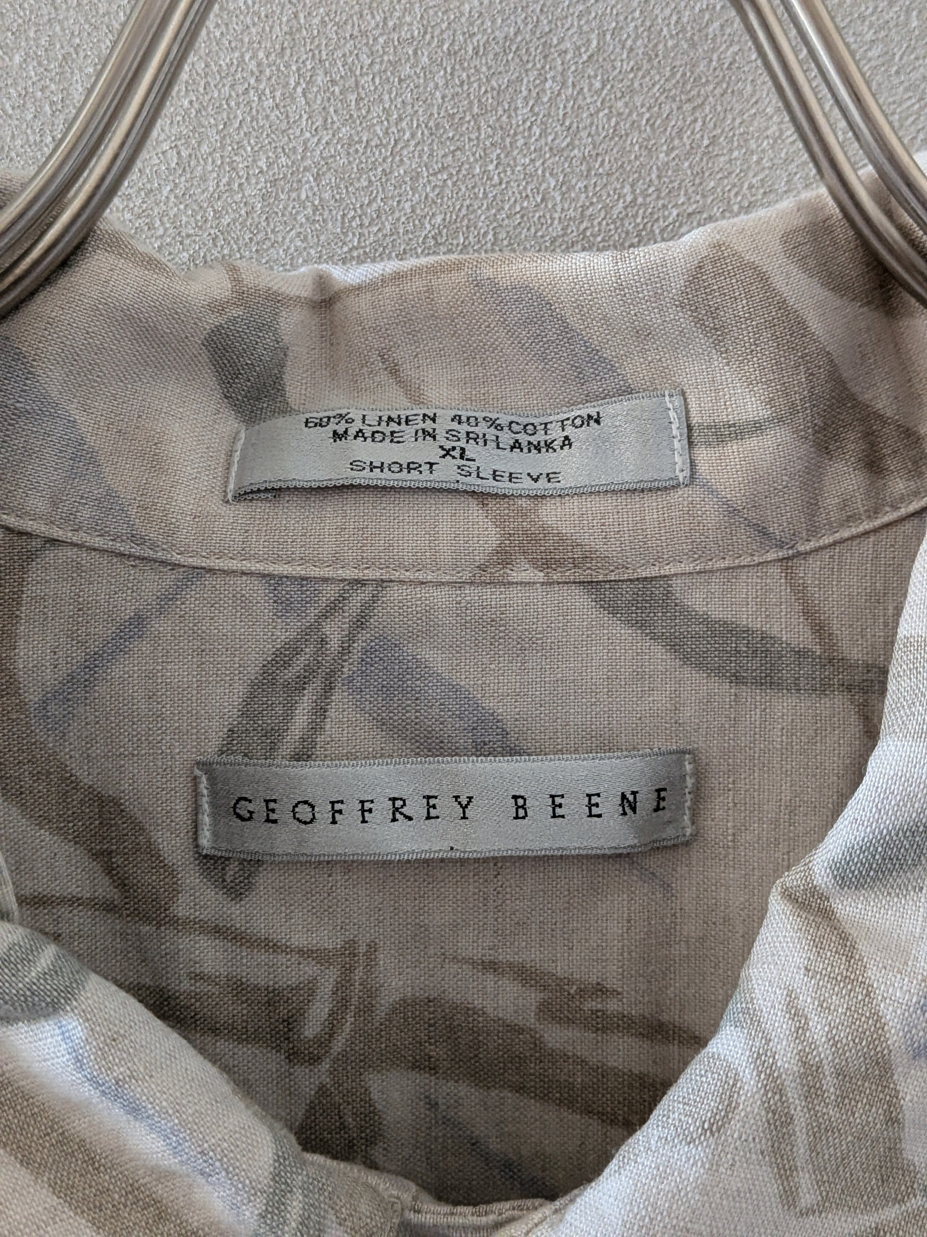 [GEOFFREY BEENE] Linen Cotton Patterned Shirts S/S [USED]