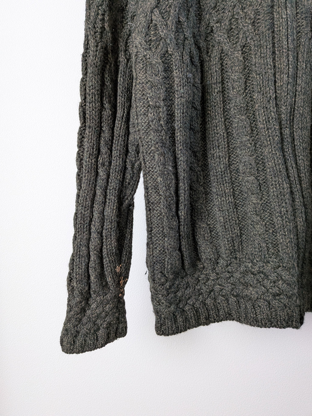 [ARAN CRAFTS] Zip Up Wool Knit [USED]