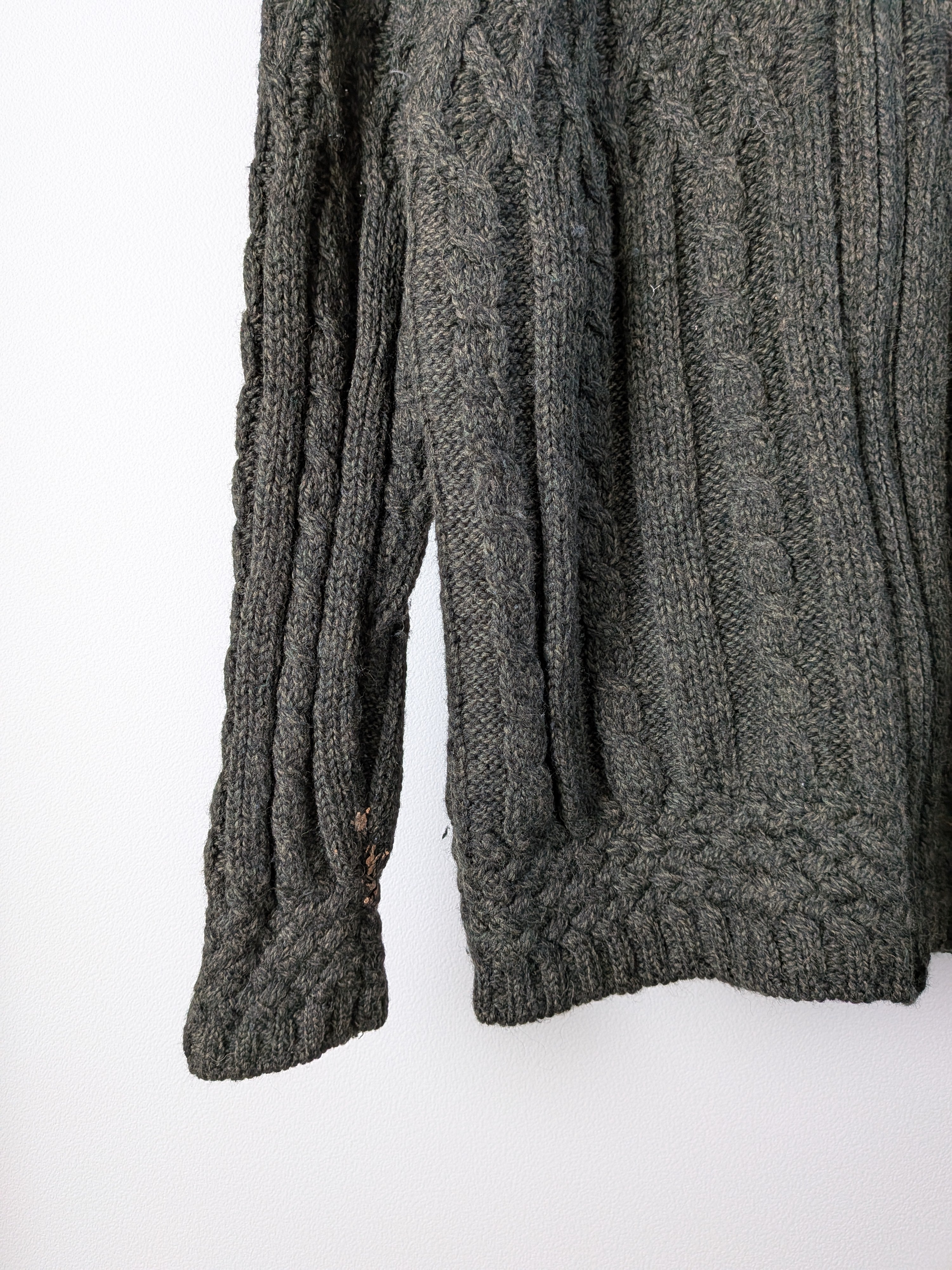[ARAN CRAFTS] Zip Up Wool Knit [USED]